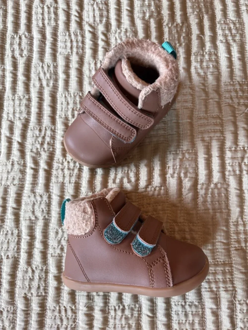4.5 Child Ten Little First Walker Furry High Top Chestnut Brown